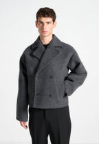 Mika - Unisex Double Breasted Jacket - Grey