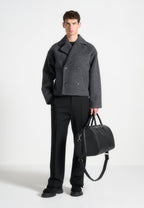 Mika - Unisex Double Breasted Jacket - Grey