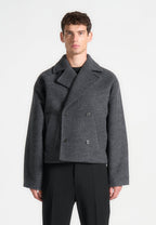 Mika - Unisex Double Breasted Jacket - Grey