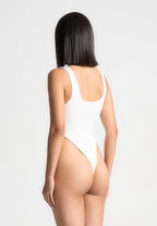 Manon - Double Layer High Leg Bodysuit - Off White