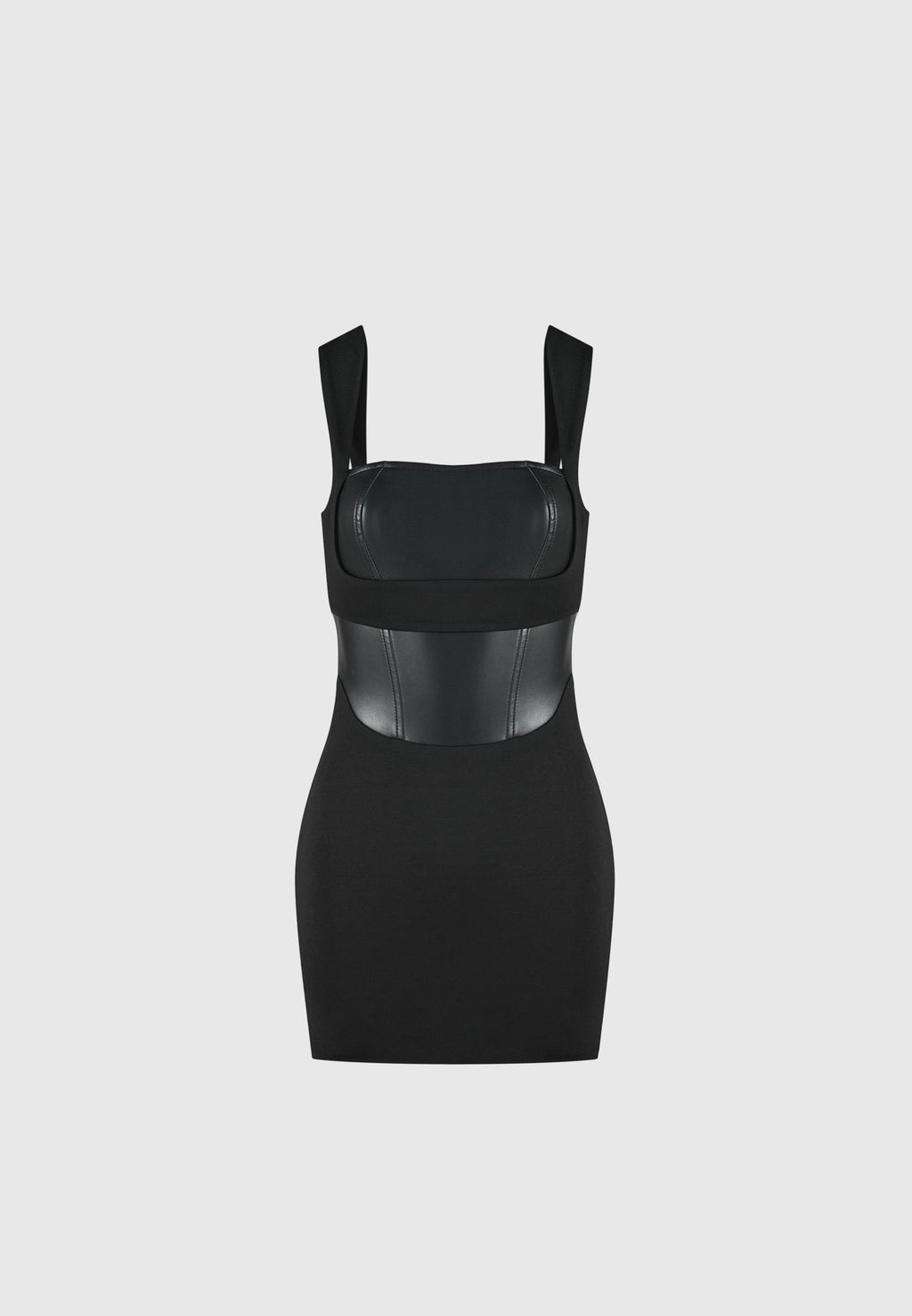 Layered Corset Mini Dress - Black