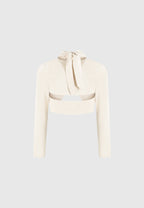 Wendy - Linen Crossover Bolero Top - Natural