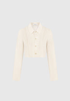 Florine - Linen Pintuck Cropped Shirt - Natural