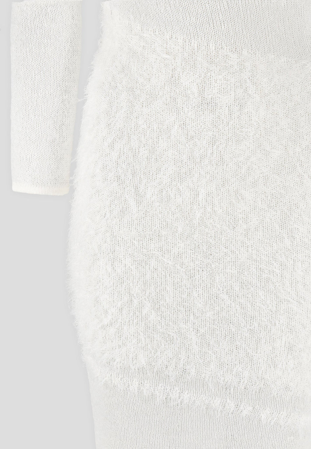 Off Shoulder Knitted Maxi Dress - Off White