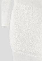Off Shoulder Knitted Maxi Dress - Off White