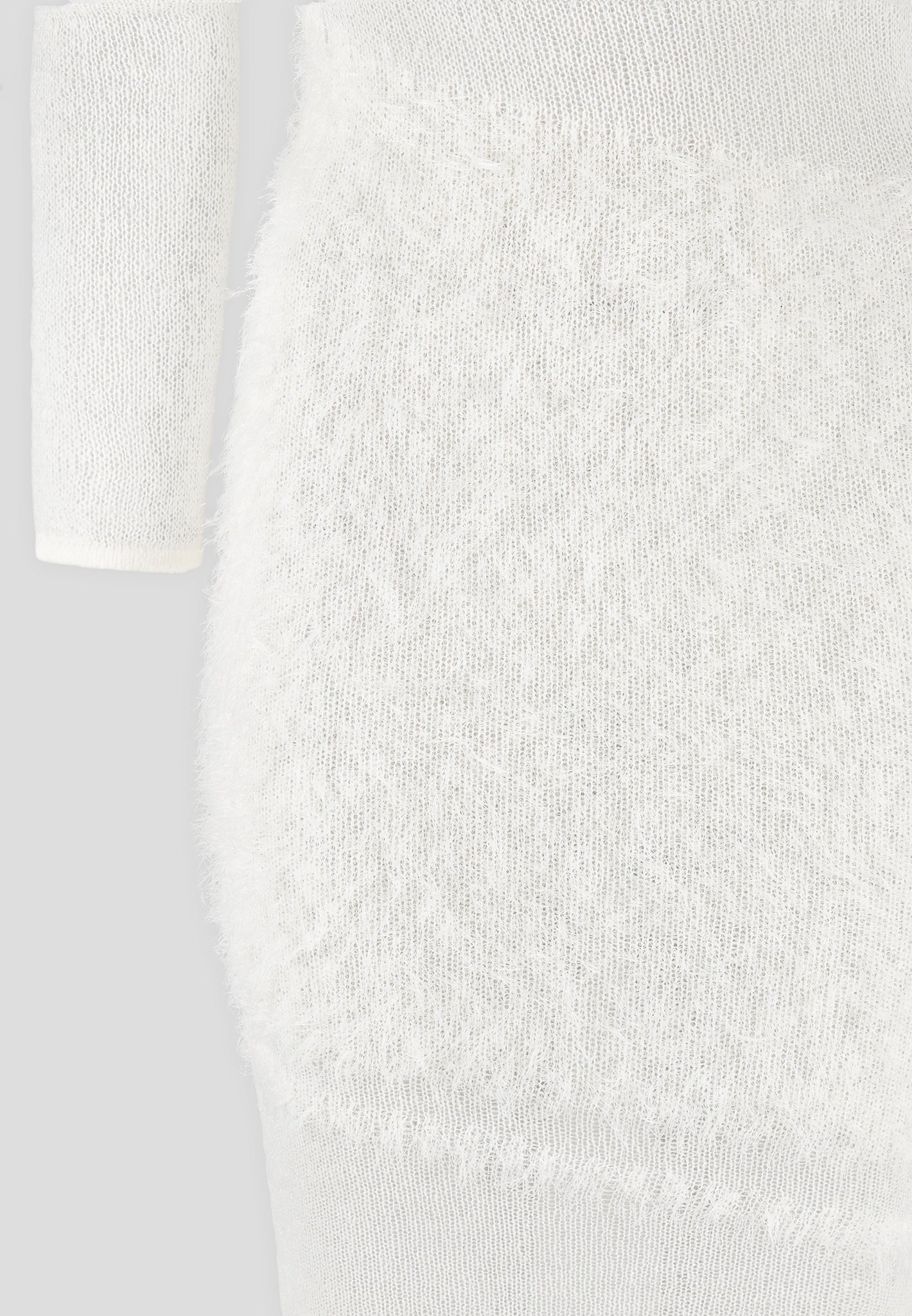 Off Shoulder Knitted Maxi Dress - Off White