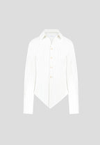 Sonia - Pinstripe Angled Shirt - White