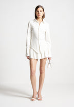 Sonia - Pinstripe Angled Shirt - White