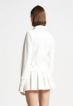 Sonia - Pinstripe Angled Shirt - White