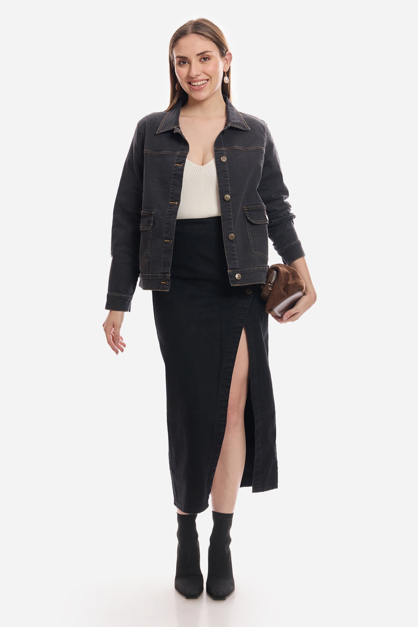 Eleya|100% Cotton Denim Trucker Jacket