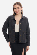 Eleya|100% Cotton Denim Trucker Jacket