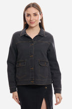 Eleya|100% Cotton Denim Trucker Jacket