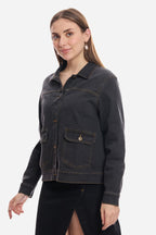 Eleya|100% Cotton Denim Trucker Jacket