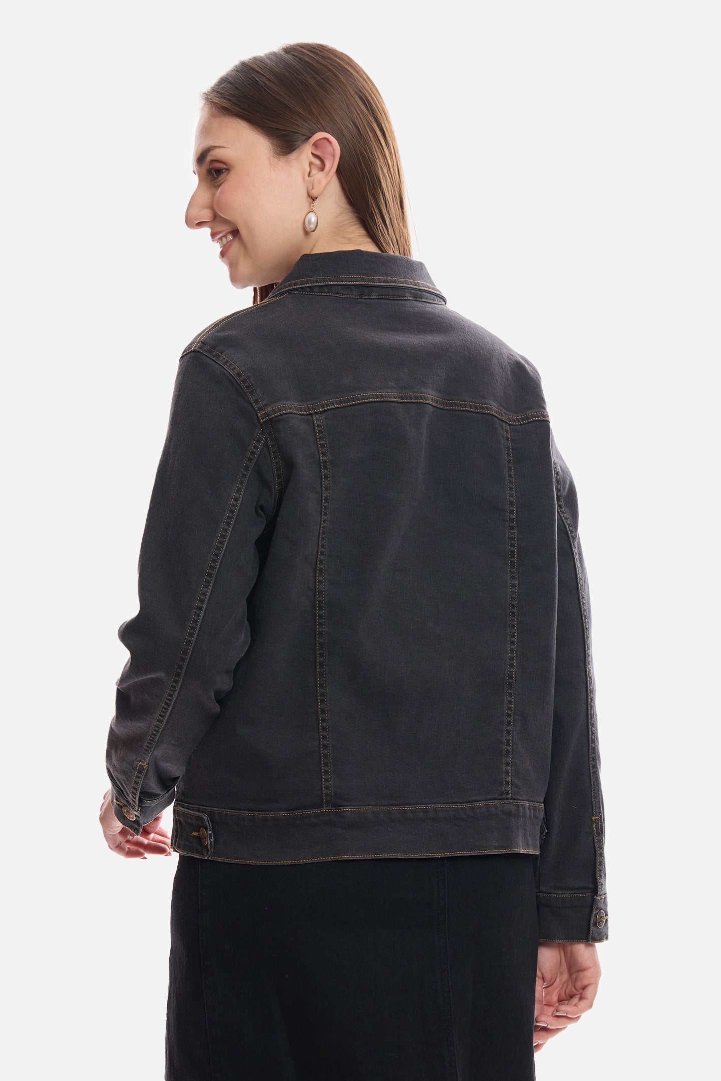 Eleya|100% Cotton Denim Trucker Jacket