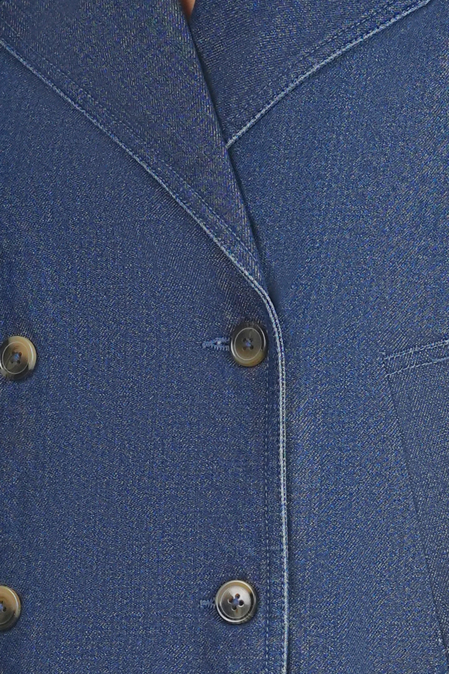 Rhona|100% Cotton Double Breasted Denim Blazer