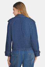 Rhona|100% Cotton Double Breasted Denim Blazer