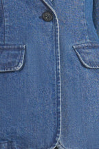 Shoni|100% Cotton Single Breasted Denim Blazer