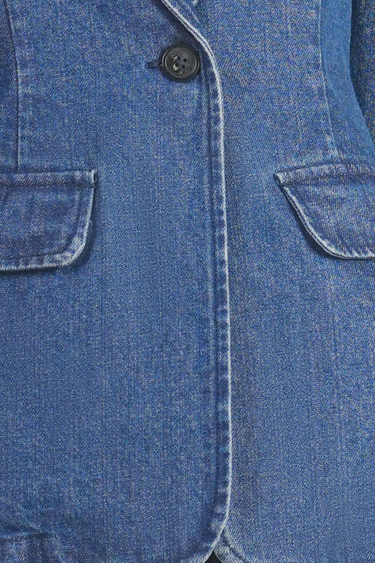 Shoni|100% Cotton Single Breasted Denim Blazer