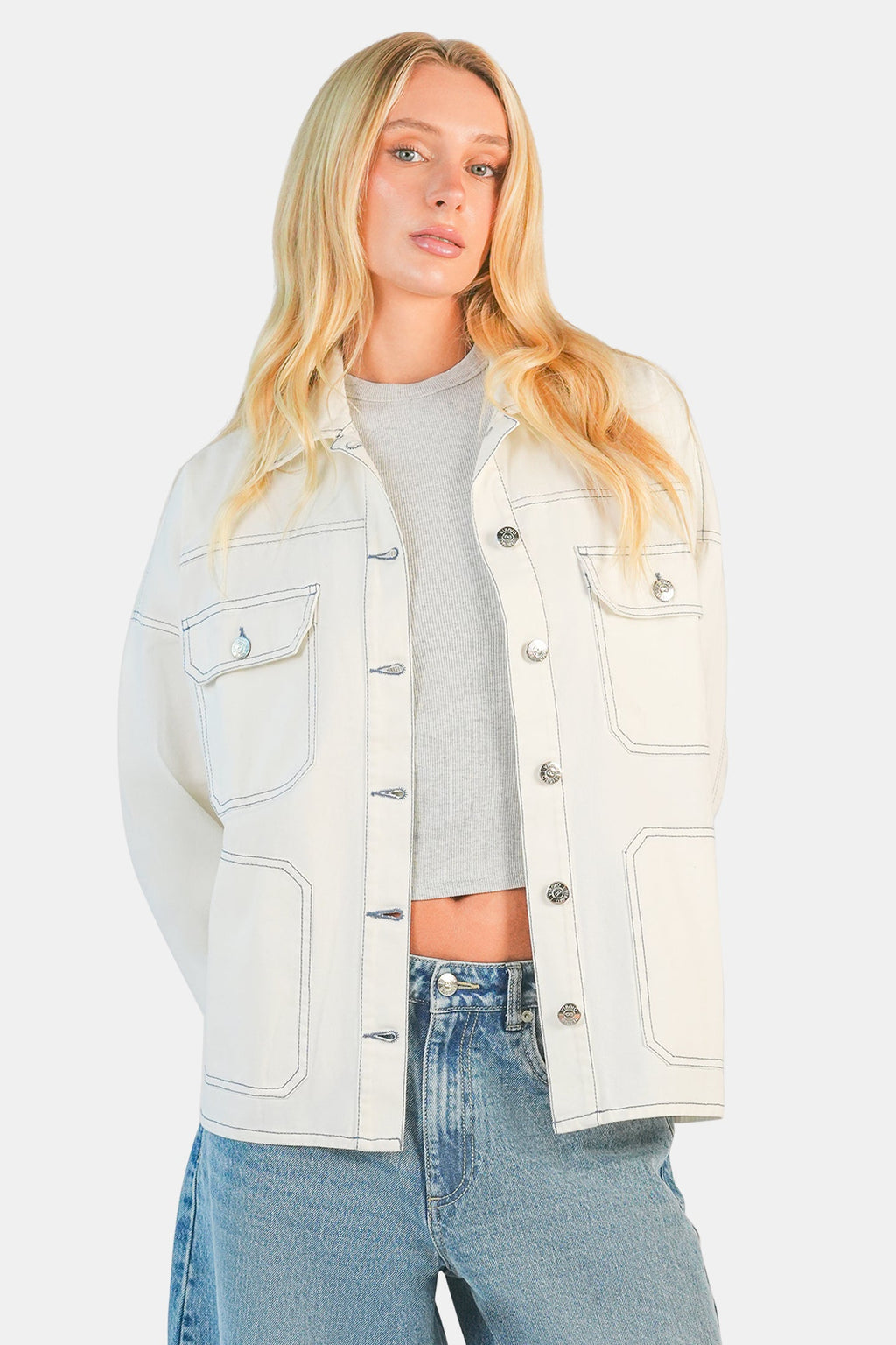 Blaire|100% Cotton Oversized Denim Jacket