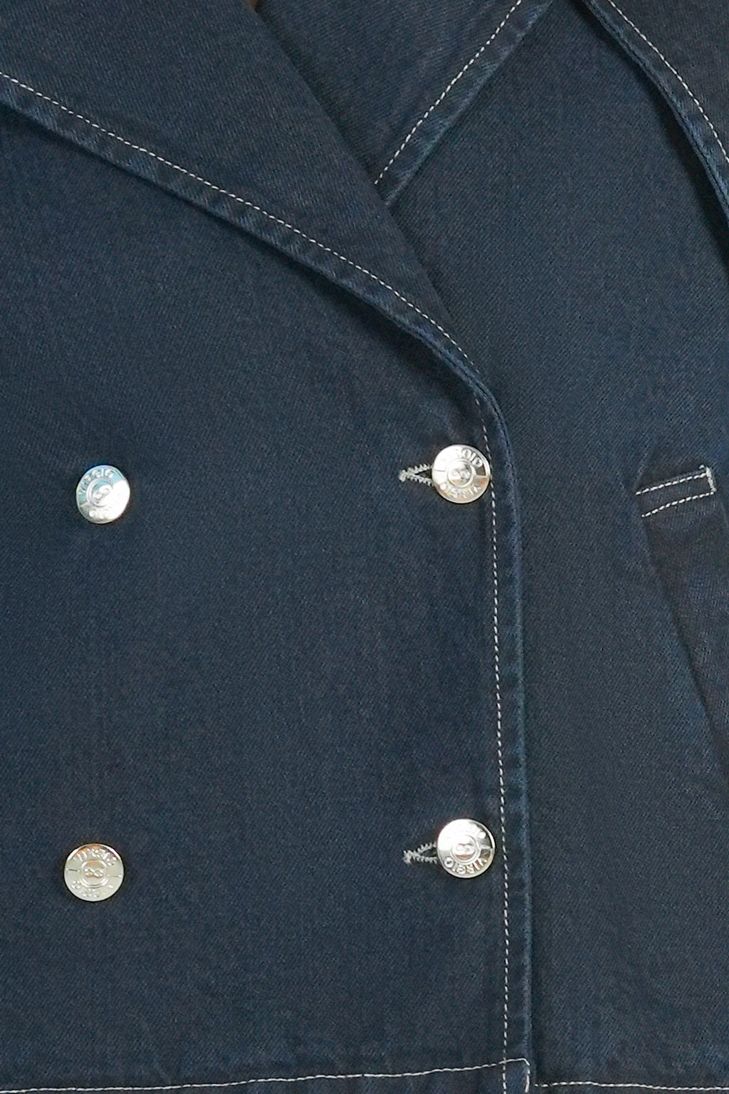 Kenna|100% Cotton Double Breasted Denim Blazer