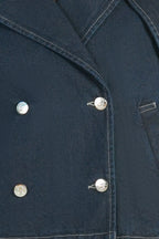 Kenna|100% Cotton Double Breasted Denim Blazer