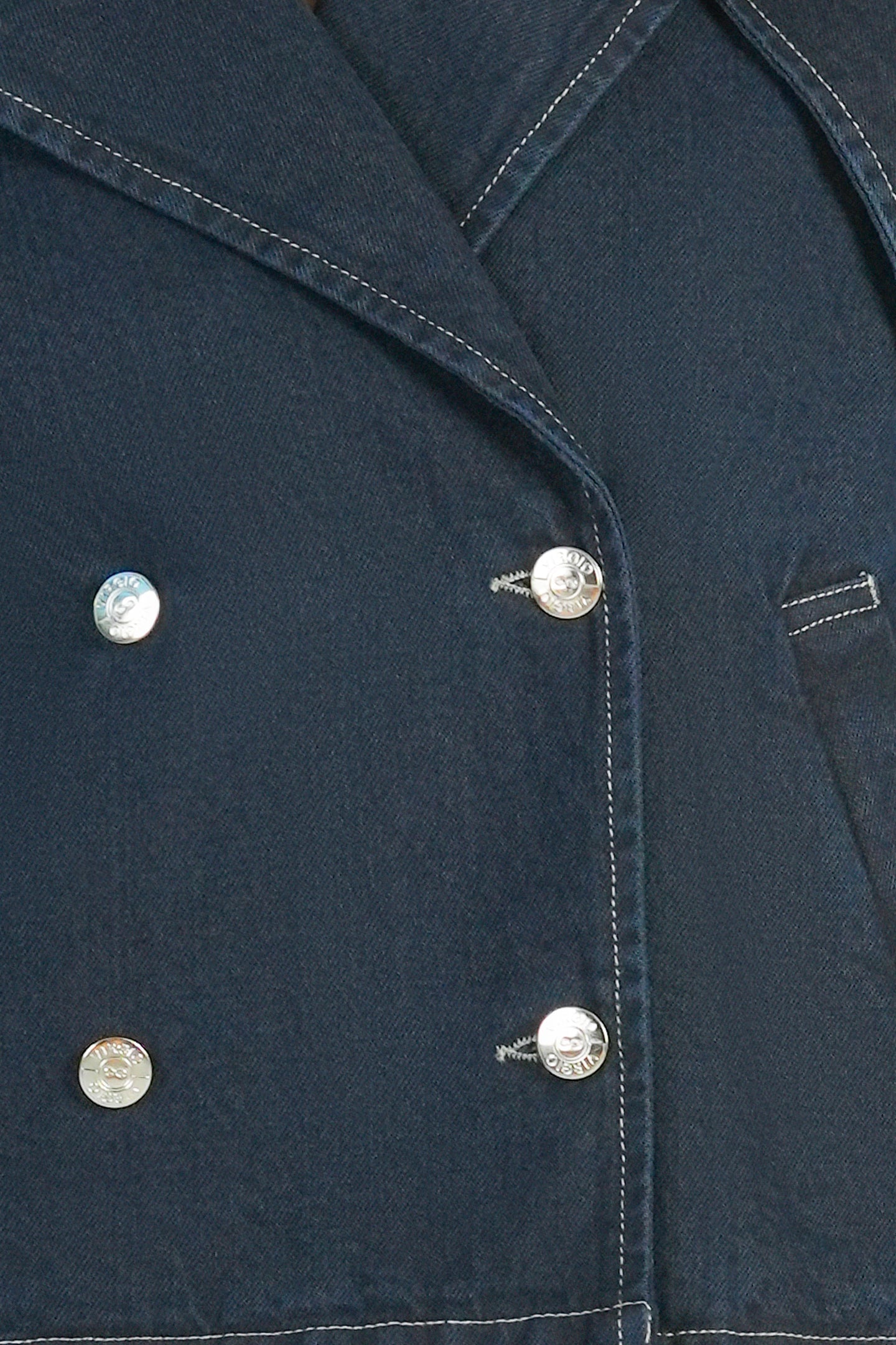 Kenna|100% Cotton Double Breasted Denim Blazer
