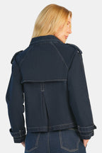 Kenna|100% Cotton Double Breasted Denim Blazer