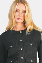 Afton|100% Cotton Denim Jacket With Flap Pockets