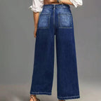 Women's Casual High-Rise Wide-Leg Jeans – Tummy Control, Elongated Silhouette & All-Day Comfort 💙
