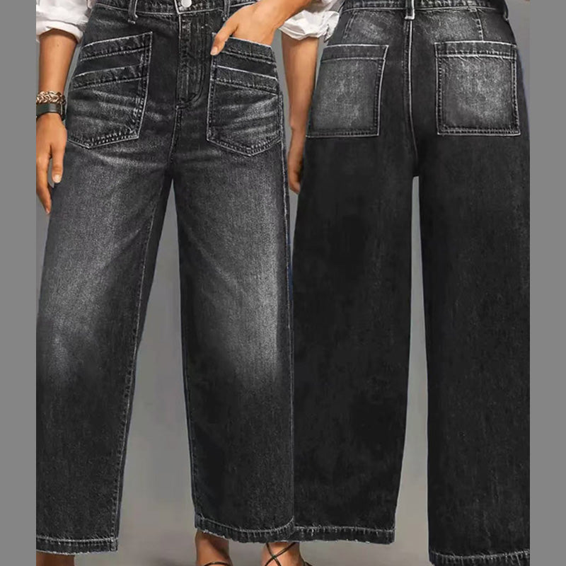 Women's Casual High-Rise Wide-Leg Jeans – Tummy Control, Elongated Silhouette & All-Day Comfort 💙