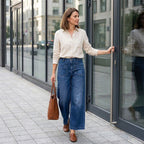 Women's Casual High-Rise Wide-Leg Jeans – Tummy Control, Elongated Silhouette & All-Day Comfort 💙