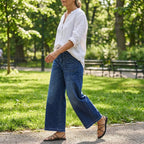 Women's Casual High-Rise Wide-Leg Jeans – Tummy Control, Elongated Silhouette & All-Day Comfort 💙