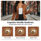 Women’s Collarless Open-Front Faux Suede Jacket