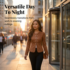 Women’s Collarless Open-Front Faux Suede Jacket