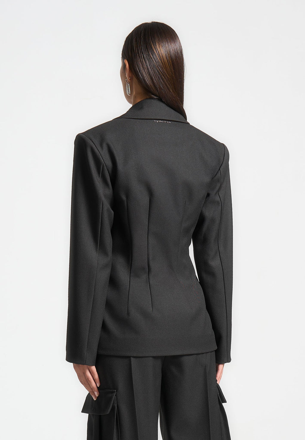 Beatrice - Tailored Contour Double Breasted Blazer - Black