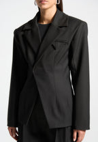 Beatrice - Tailored Contour Double Breasted Blazer - Black