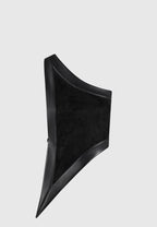 Suede & Leather Asymmetric Backless Top - Black